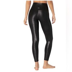 Women’s Beyond Yoga Shimmering Black Leggings Foil Iridescent size Small